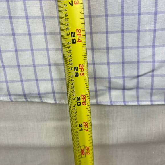Brooks Brothers Regent Mens Size 17.5 32/33 White Purple Plaid Non Iron - Picture 11 of 11